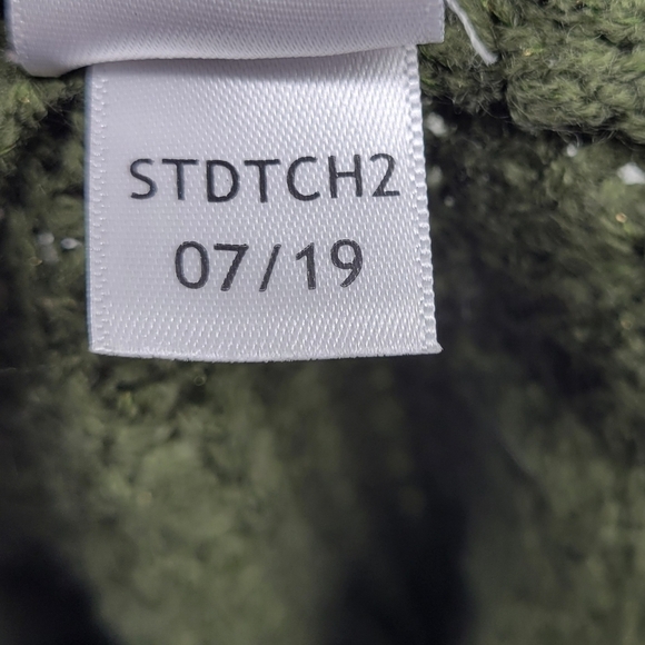 Aeropostale Green V Neck Lace Chunky Ribbed Knit Long Sleeve Stretchy Sweater XS - Picture 7 of 11